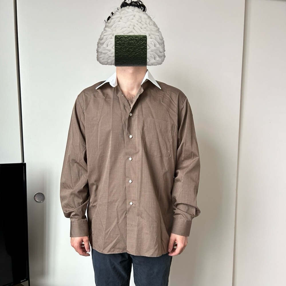 Large brown button down